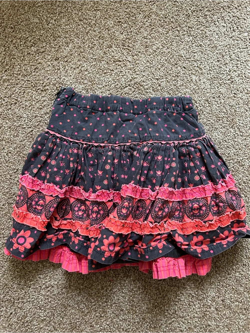 Y2K Girls Tiered Floral Skirt